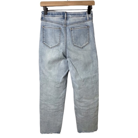 Athleta Sculptek Straight Leg Ankle Jeans Size 0 Light Wash Raw Hem Style 53540 - Picture 7 of 12